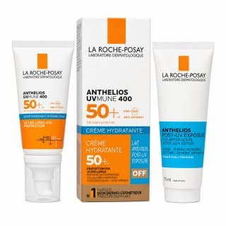 ANTHELIOS zestaw do uzyskania idealnej opalenizny UVMUNE 400 Hydrating Cream SPF 50 + After-Sun Milk +